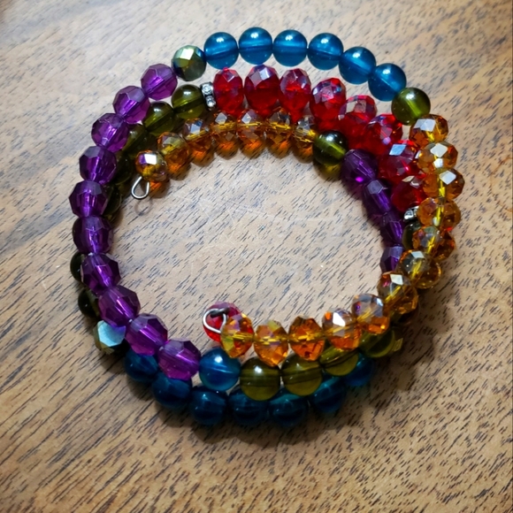 Multi-colored Wrap Around Beaded Bracelet - Picture 4 of 4